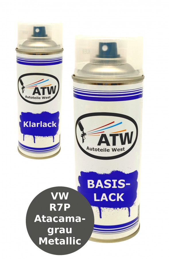 Autolack für VW R7P Atacamagrau Metallic +400ml Klarlack Set